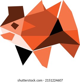 Polygon Vector Illustration - Fish Brown Black White