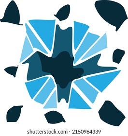 imagen vectorial de polígono, tono azul, fragmentada