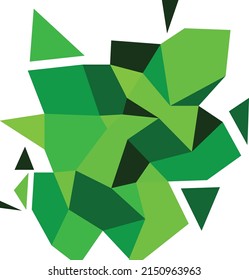 imagen vectorial de polígono, tono verde, fragmentado