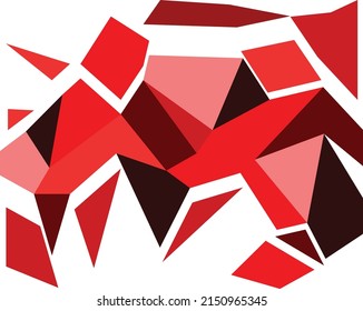 polygon vector image, reddish-black-pink tone, fragmented