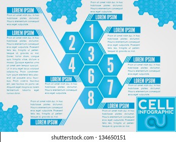 Polygon vector infographic. Also usable for brochures and for the magazine lists layouts.