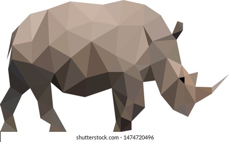 Polygon vector line wild rhino