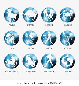 Polygon vector zodiac signs