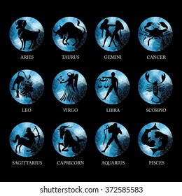 Polygon vector zodiac signs