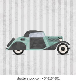 polygon vintage car. low poly design