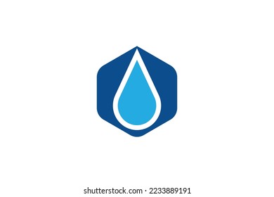 Polygon Water Drop Logo Design Template