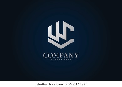 Polygon WC Letter logo vector design  template.