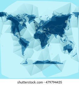Polygon World Map With Paper Effect