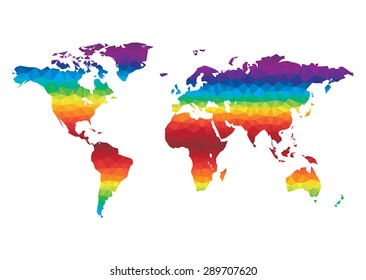 Polygon World Map Vector Illustration 