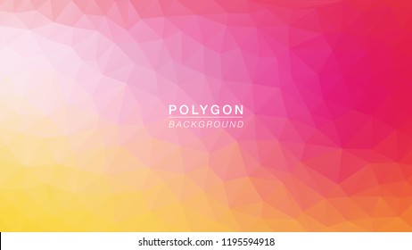 Polygon Yellow Pink. Polygonal Gradient for Background. Vector Illus EPS10