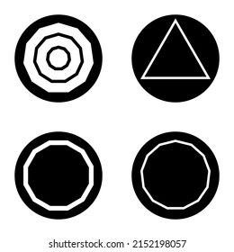 Polygon1-2cg Flat Icon Set Isolated On White Background