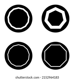 Polygon1-2cg Flat Icon Set Isolated On White Background