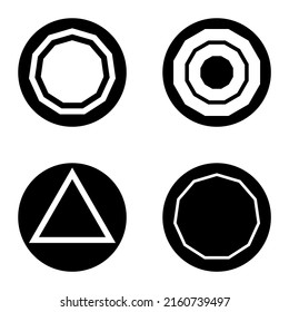 Polygon1-2cg Flat Icon Set Isolated On White Background