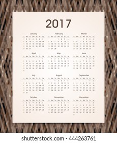 Polygonal 2017 calendar template for commercial and private use
