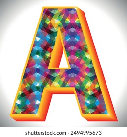 Polygonal 3D Alphabet A, Alphabet Vector
