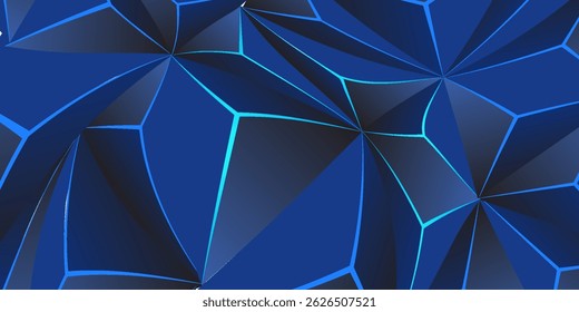 Fondo poligonal 3d con diseño de Vector de color monocromo azul en eps 10
