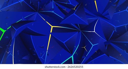 Polygonal 3d background with blue monochrome color vector design in eps 10