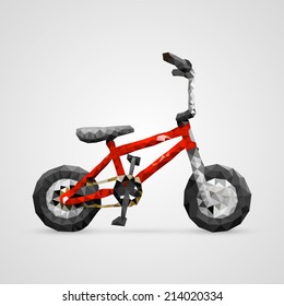 Polygonal 3d bike. vector illustration