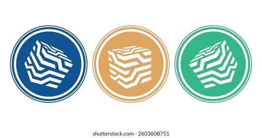 Polygonal 3D stylish line logo design vector icon symbol template