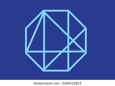 Polygonal 8 sides stroke. Editable Clip Art.
