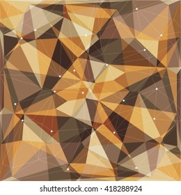 Polygonal abstract background with beige and brown triangles.