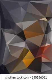 Polygonal abstract background with black and brown triangles.