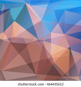 Polygonal abstract background with blue and brown triangles.