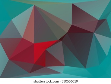 Polygonal abstract background with blue and red triangles.