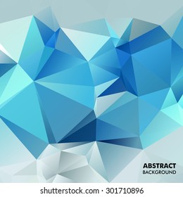 Polygonal Abstract Background, Blue White