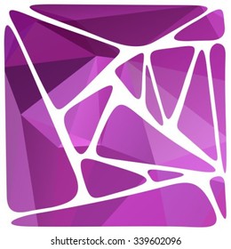 Polygonal abstract background with bright purple triangles.