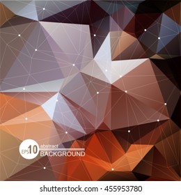 Polygonal abstract background with brown and gray triangles.