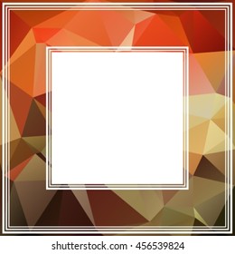 Polygonal abstract background with brown and orange triangles.