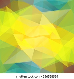Polygonal abstract background with brown and yellow triangles.