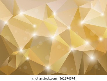Polygonal abstract background with champagne color triangles.