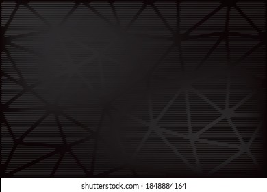 Polygonal Abstract Background Composed with Hologram Style Striped Texturized Triangles - Black Elements on Similar Backdrop - Vector Gradient Graphic Design