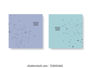 Polygonal abstract background with connected line and dots. Modern cover brochure with technological design for future world projects.