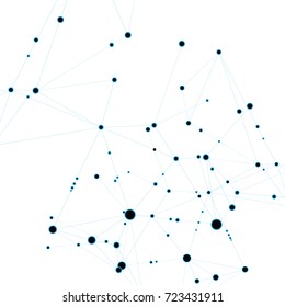 Polygonal abstract background with connected line and dots. Modern technological design for future world projects