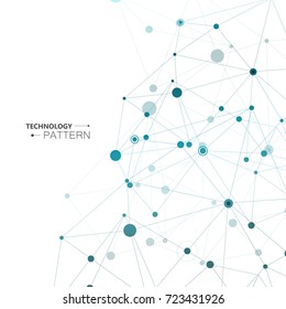 Polygonal abstract background with connected line and dots. Modern technological design for future world projects