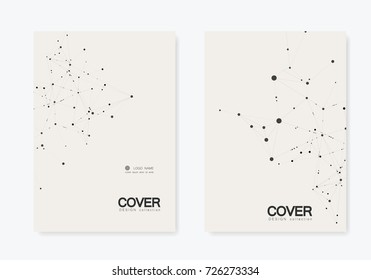 Polygonal abstract background with connected line and dots. Modern cover brochure with technological design for future world projects.