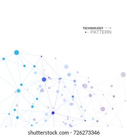 Polygonal abstract background with connected line and dots. Modern technological design for future world projects