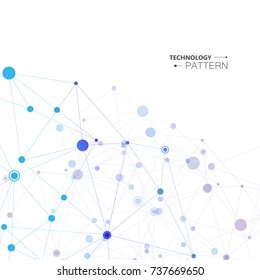 Polygonal abstract background with connected lines and dots. Modern technological design for future world projects