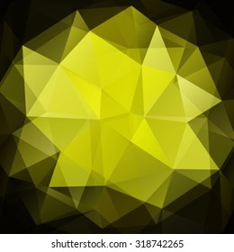 Polygonal abstract background with dark and yellow triangles.