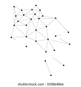 Polygonal Abstract Background . Geometric Line Dots Shape . Connection Structure . Molecular Concept 