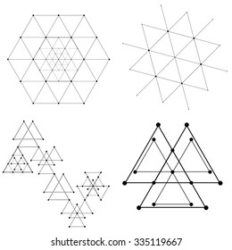 Polygonal Abstract Background . Geometric Line Dots Shape . Connection Structure . Molecular Concept 
