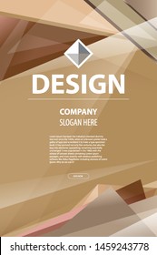 polygonal abstract background geometric modern business design company leaflet, flyer, cover template. diagonal background brown lines. vector illustration EPS 10 art