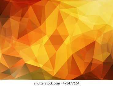 Polygonal abstract background with golden and brown triangles.