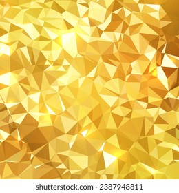 polygonal abstract background with golden triangles