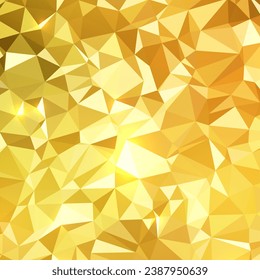 polygonal abstract background with golden triangles