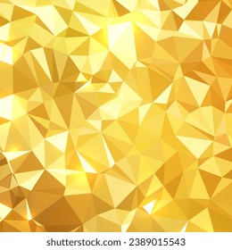 polygonal abstract background with golden triangles