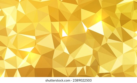 polygonal abstract background with golden triangles